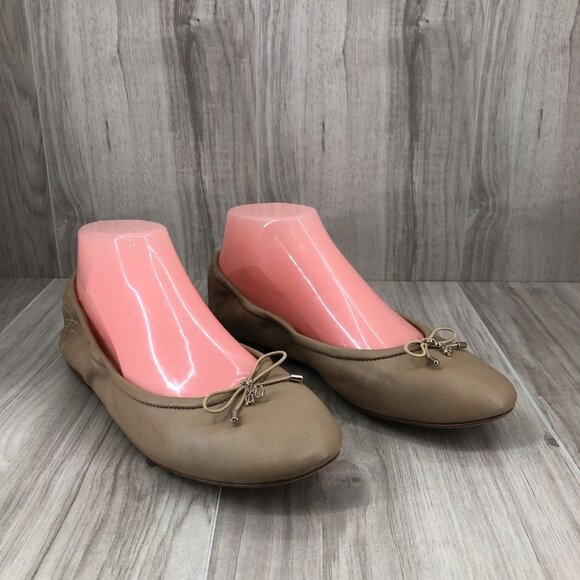 Sam Edelman Ballet Flats Womens 8 Felicia Tan Leather Slip On Shoes - Picture 1 of 11